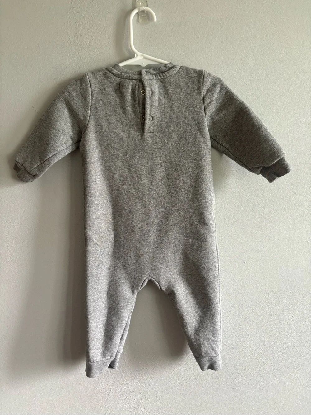 Ralph Lauren Gray Baby One-Piece with Red Plaid Polo Logo